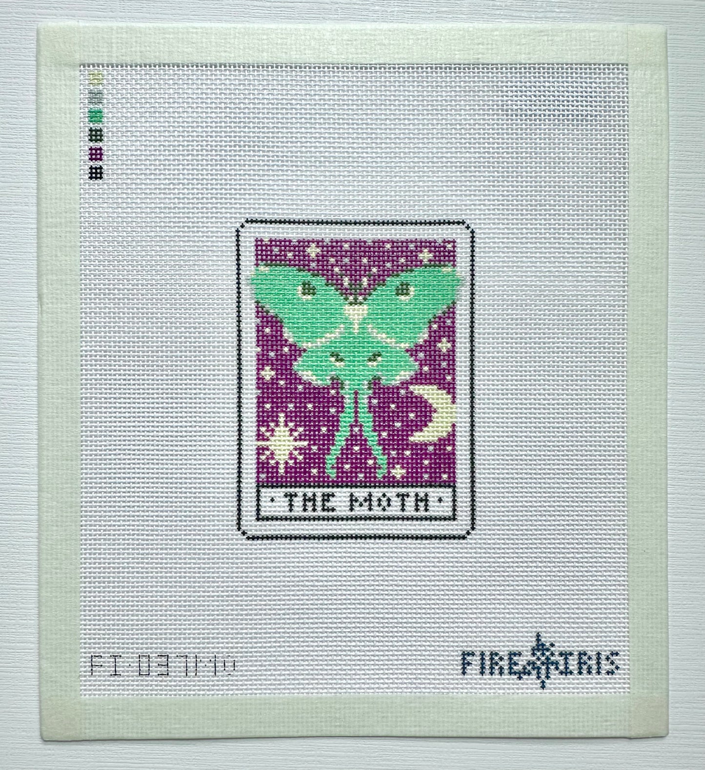 Moth Tarot Card Needlepoint Canvas