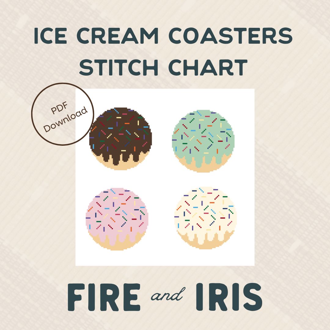 Ice Cream Coasters Needlepoint Chart