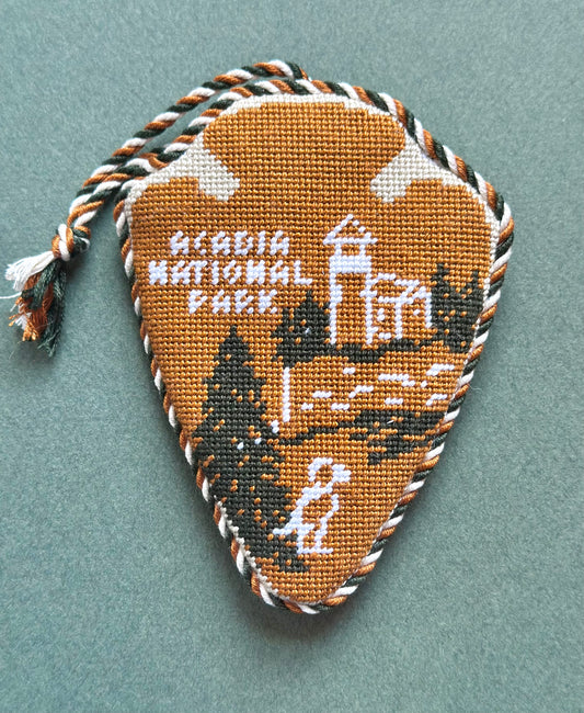 Acadia National Park Crest Needlepoint Canvas