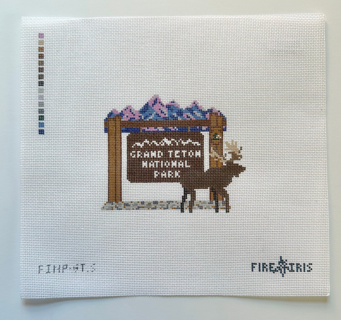 Grand Teton National Park Sign Needlepoint Canvas