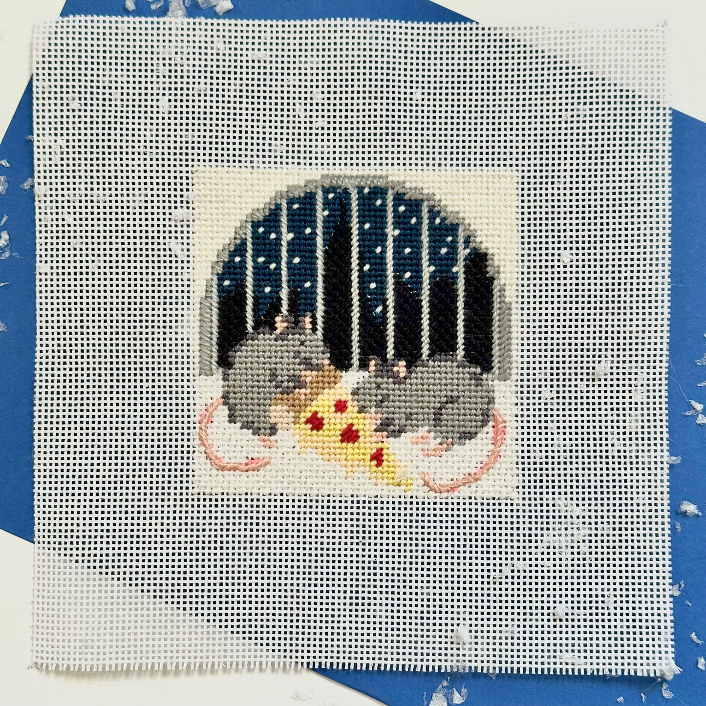 Dinner in the City (Pizza Rat) Needlepoint Chart