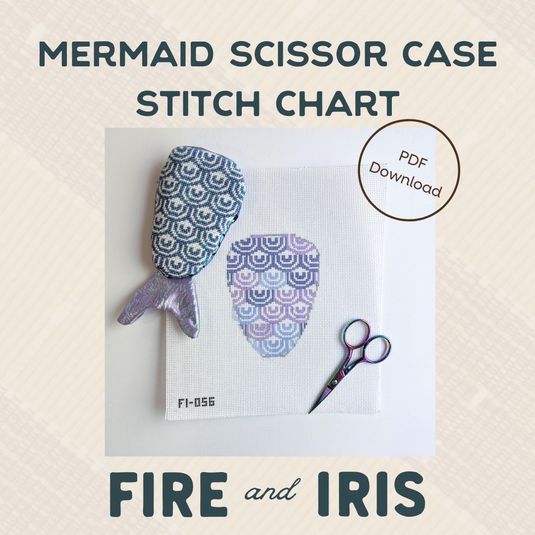 Mermaid Scissor Case Needlepoint Chart