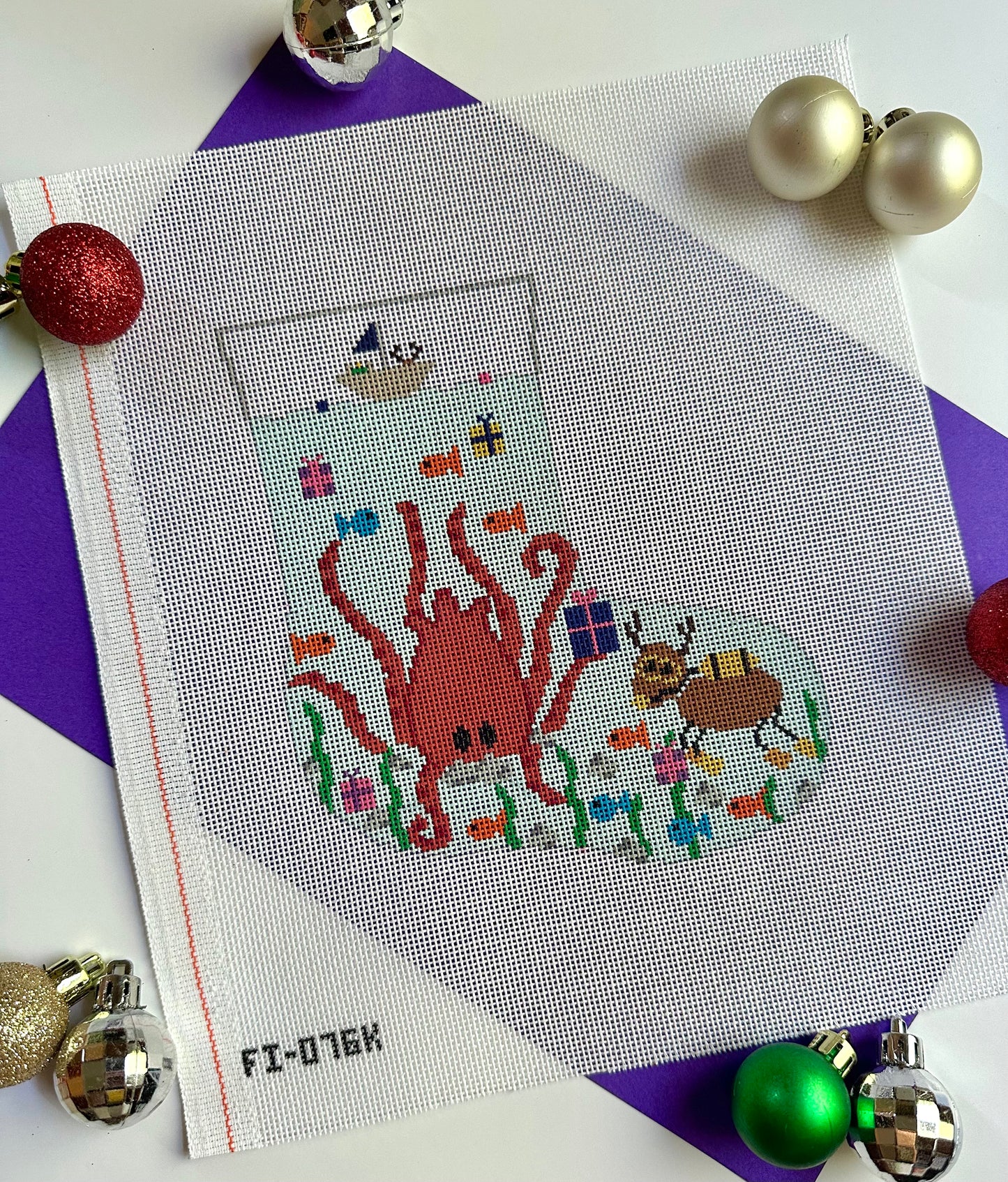 Kraken Mini Needlepoint Stocking