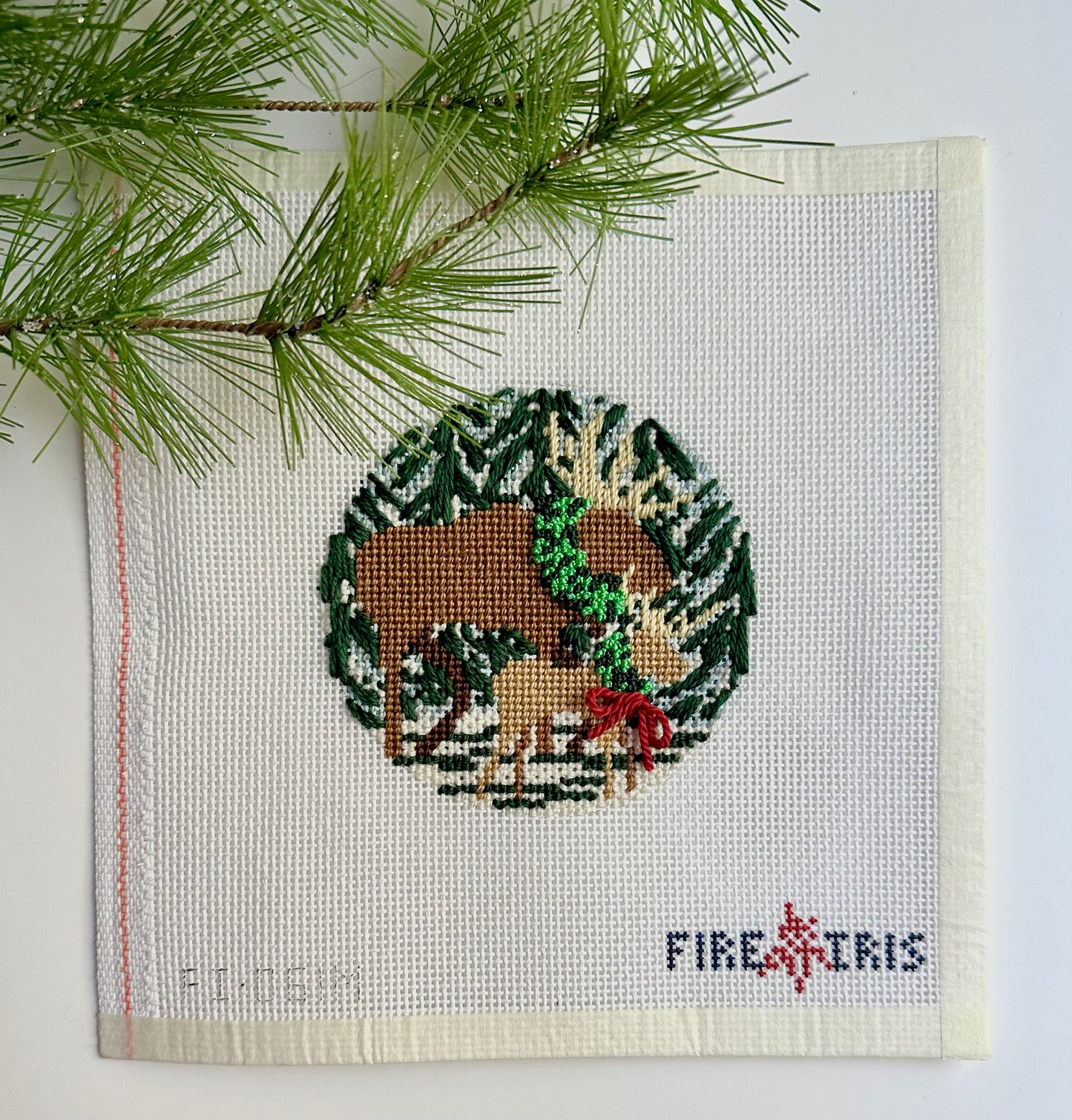 Walking in a Winter Moose-land (Winter Moose Needlepoint Canvas)