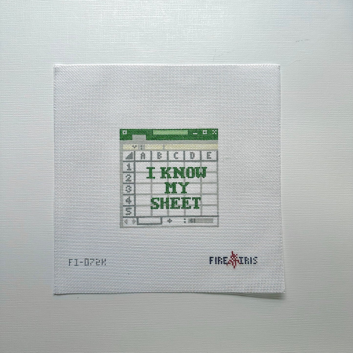 Office Coaster - Know my Sheet (Spreadsheet) Needlepoint Canvas