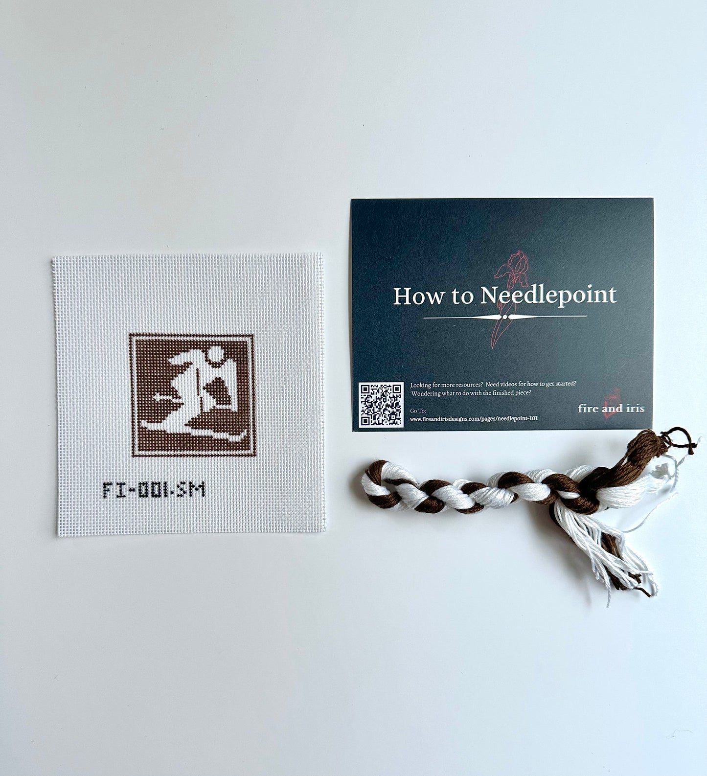 Mini Skier Needlepoint Canvas or Kit