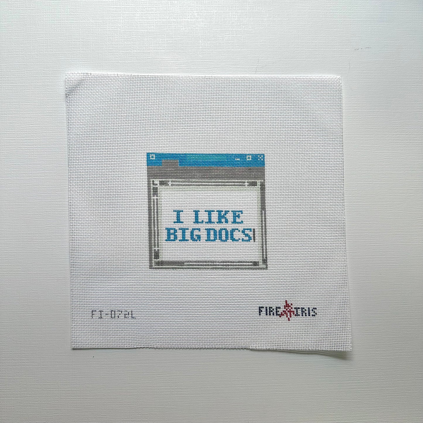 Office Coaster - I Like Big Docs Needlepoint Canvas