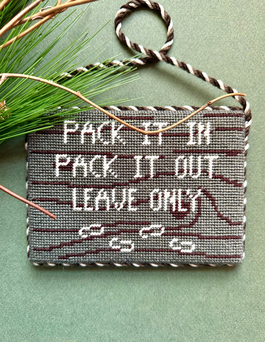 Pack it In/Pack It Out Needlepoint Canvas- 18 OR 13 Mesh