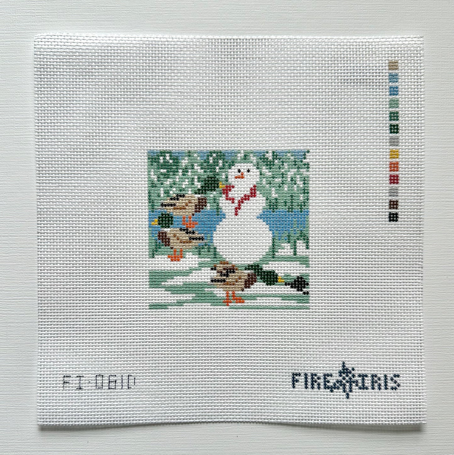 Duck, Duck, Snowman Needlepoint Canvas