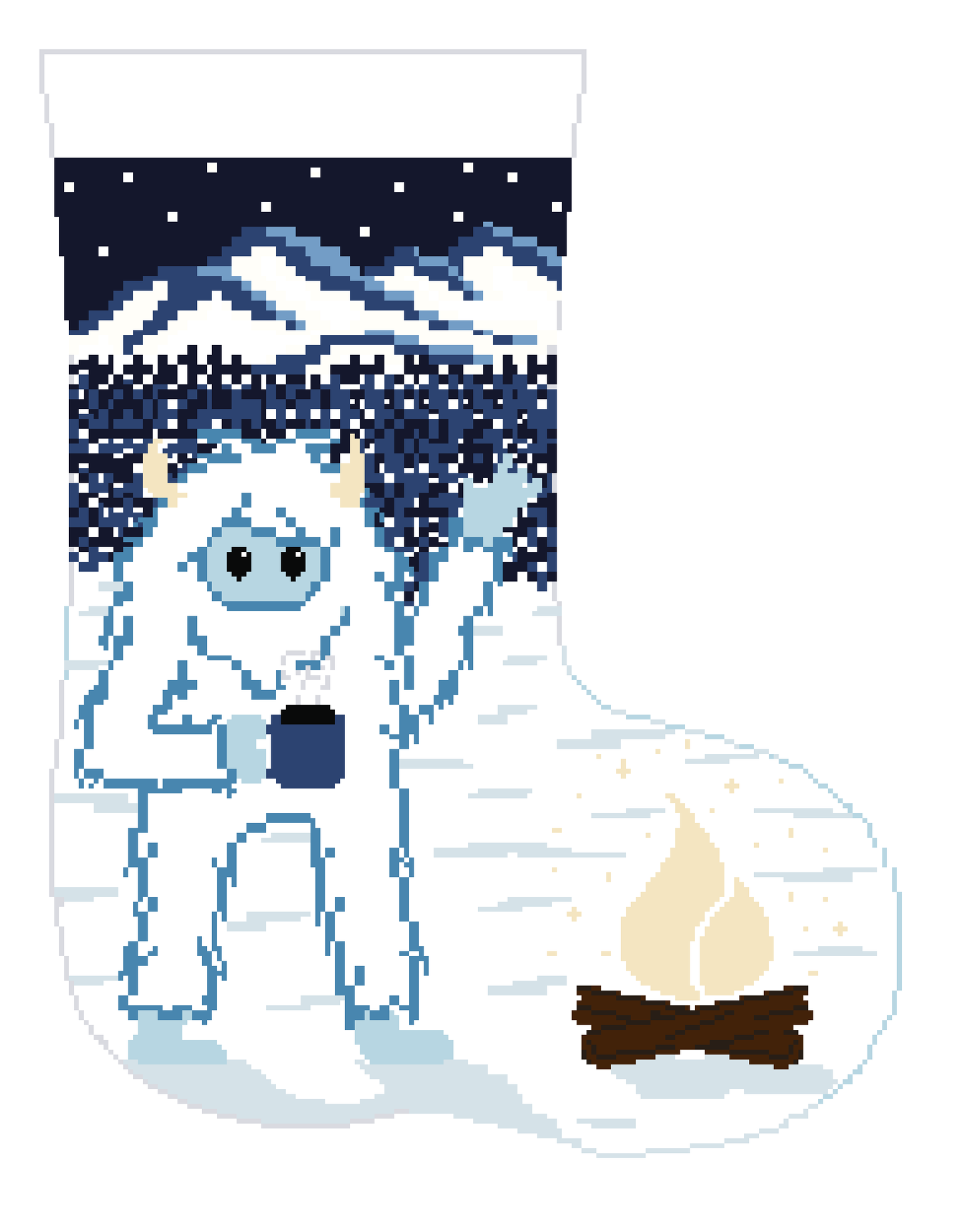 Full Size Yeti Stocking Needlepoint Canvas {PRE ORDER}