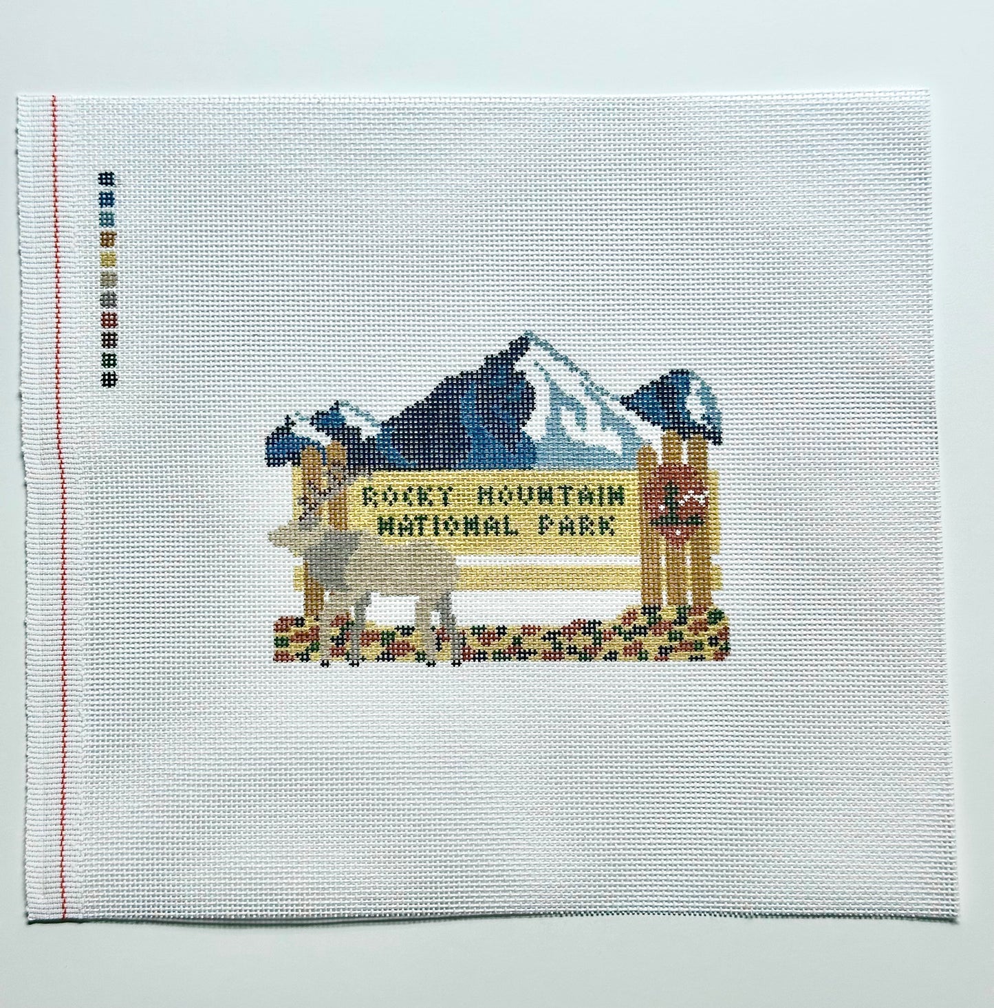 Rocky Mountain National Park Sign Needlepoint Canvas