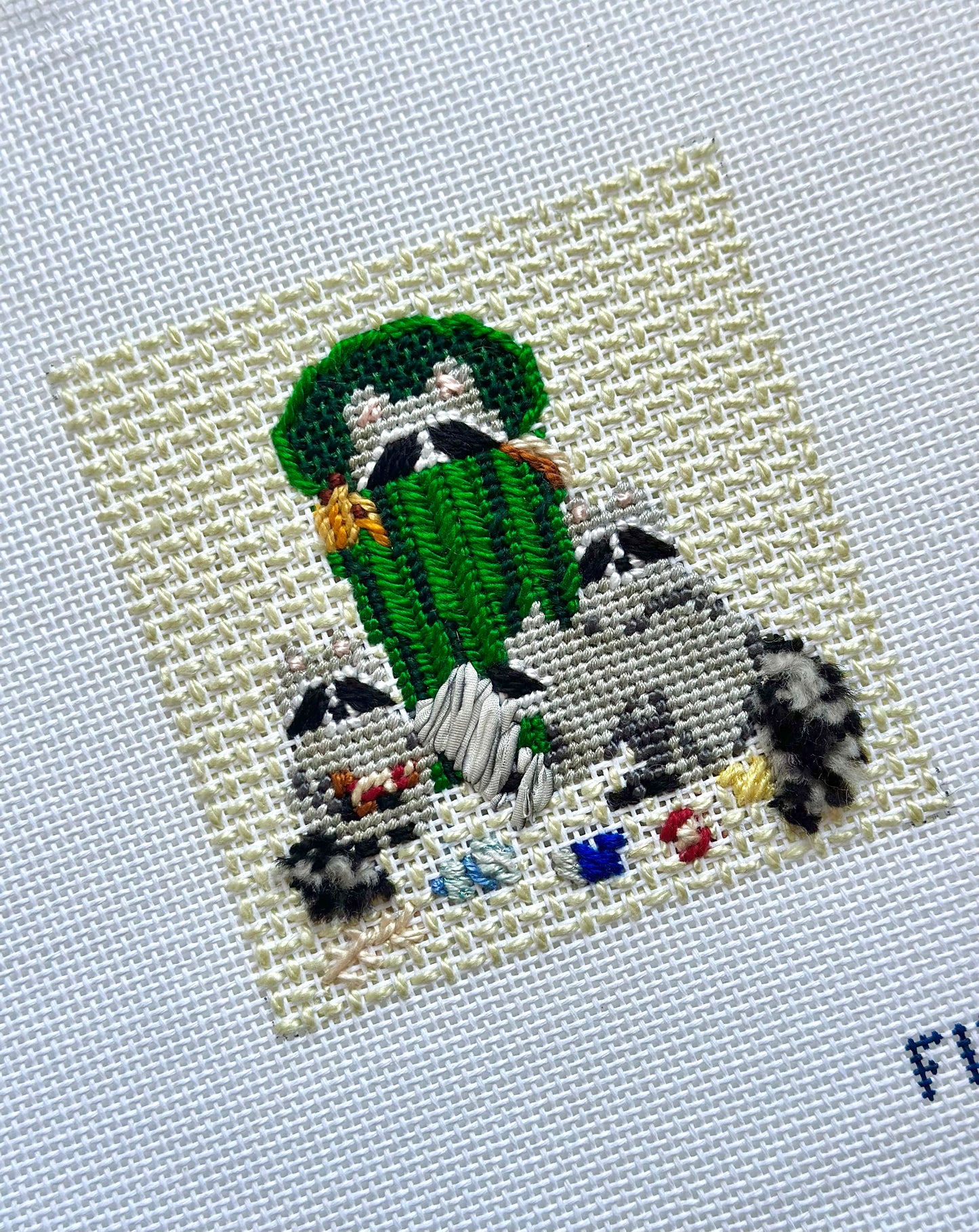 Ricky Raccoon's Family Reunion Picnic Needlepoint Canvas