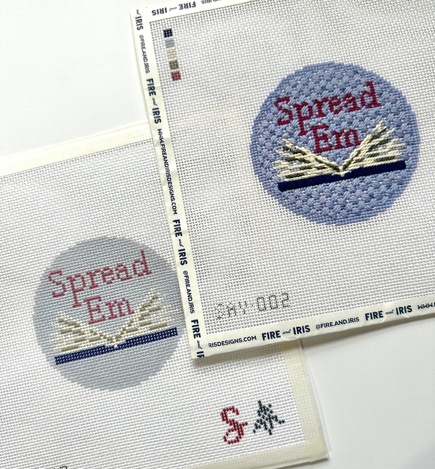 Sav Reads: Spread 'Em (Round) Needlepoint Canvas