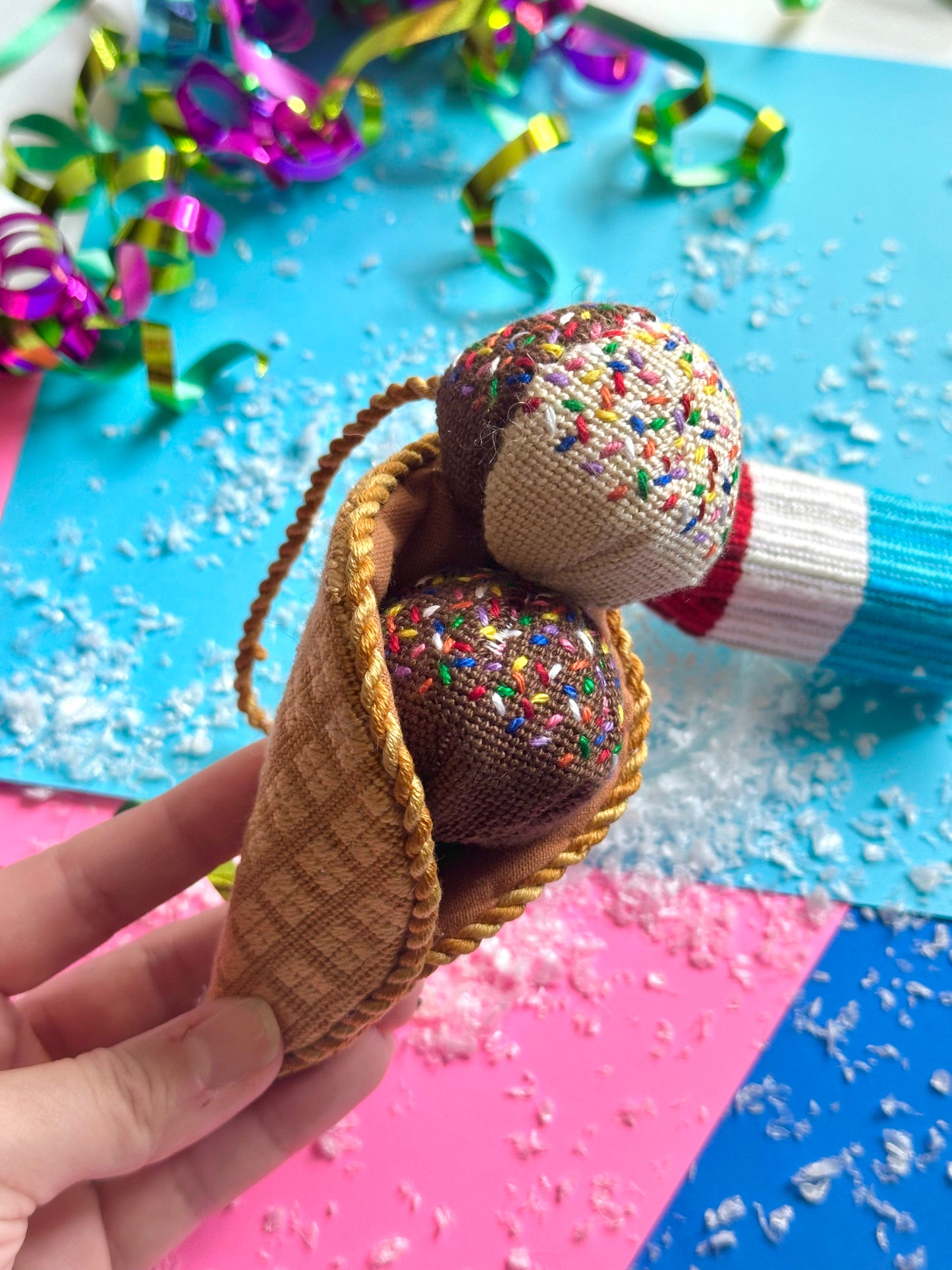3D Ice Cream Needlepoint Chart