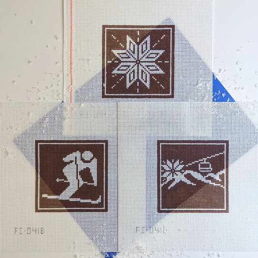 Winter Recreation Sign Coasters - Snowflake
