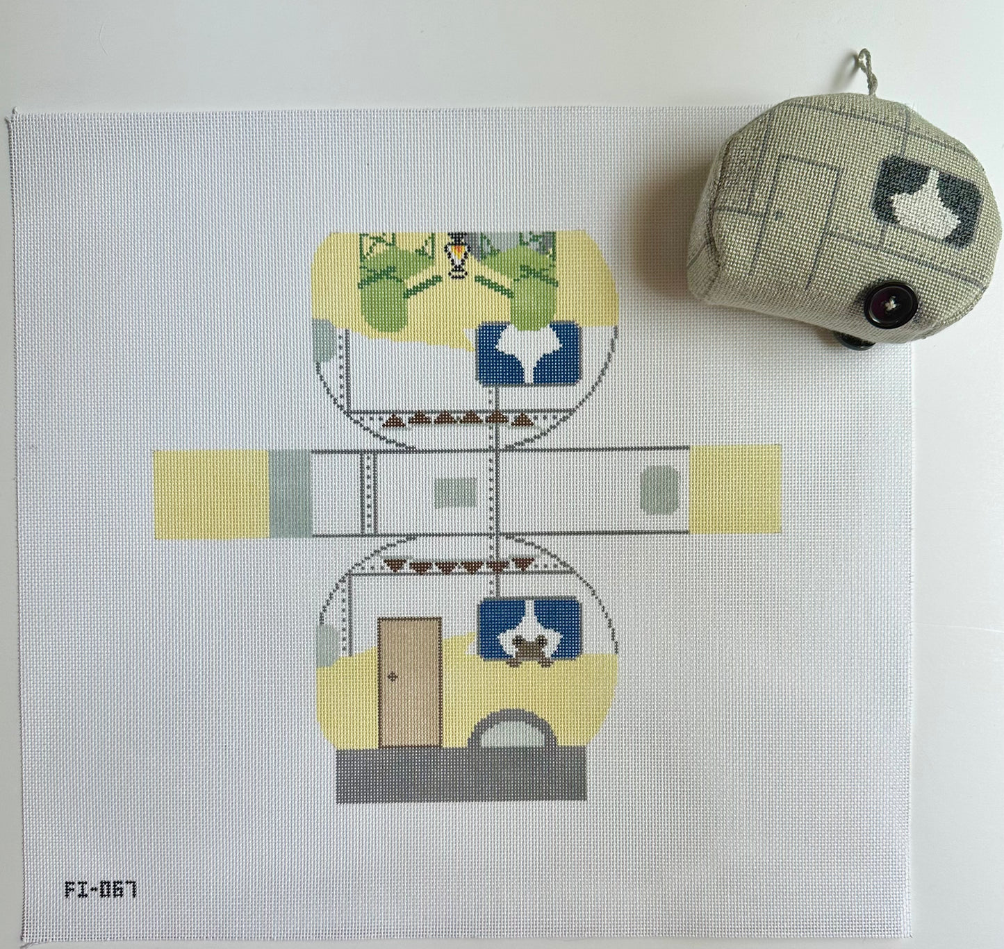 3D Airstream/Camper Needlepoint Canvas