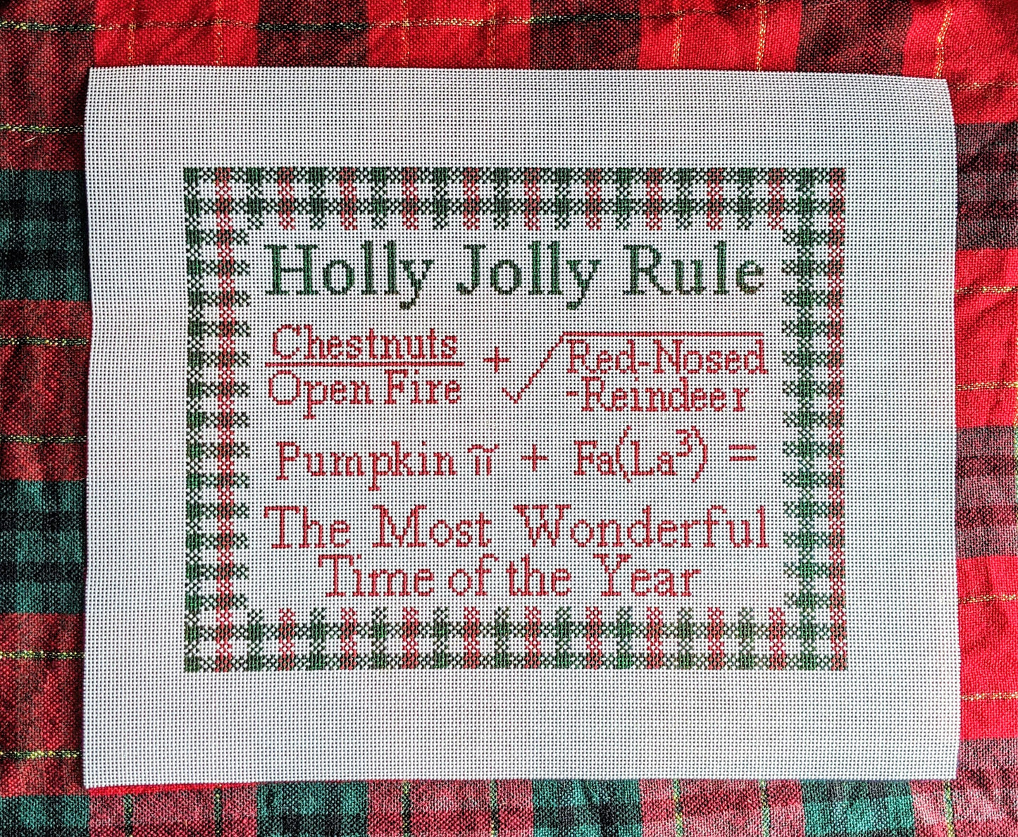 Holly Jolly Rule Needlepoint Canvas
