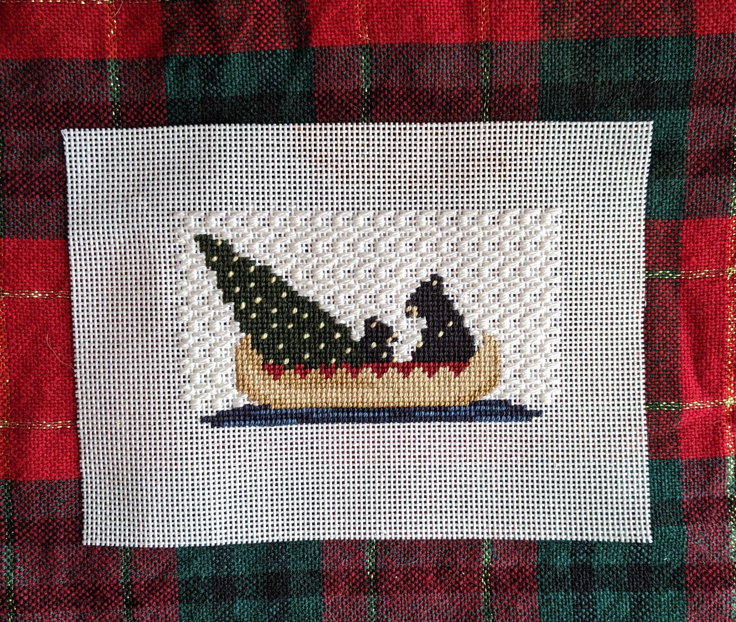 Home for the Holidays (Bear Canoe) Needlepoint Canvas