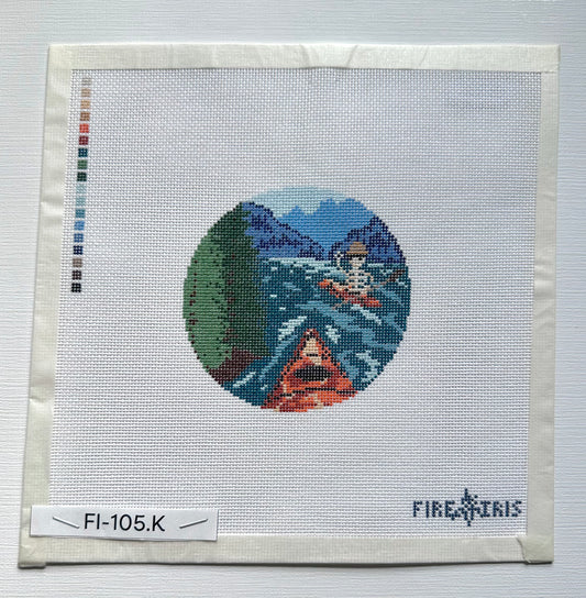 Haunted Paddle (aka Kayak Skeletons) Needlepoint Canvas