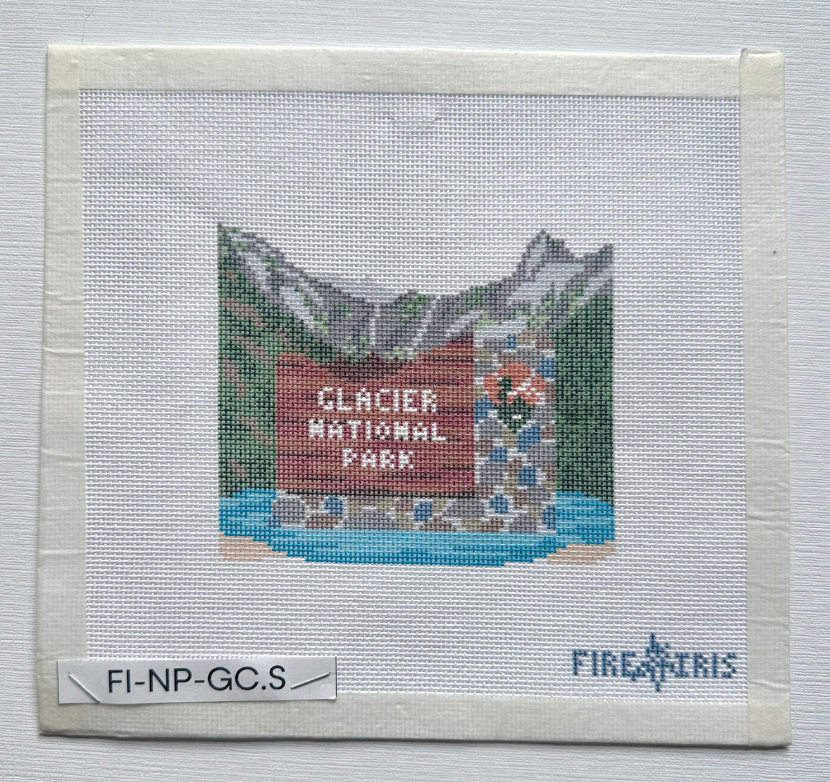 Glacier National Park Sign Needlepoint Canvas