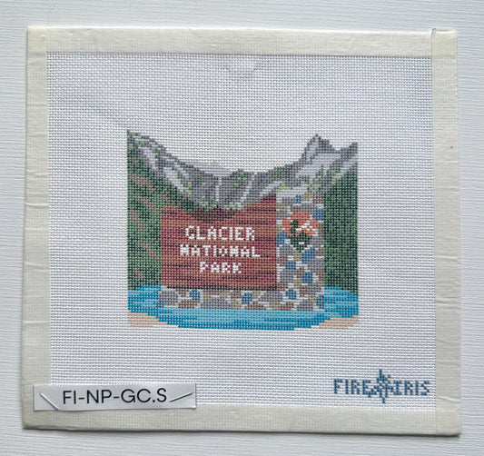 Glacier National Park Sign Needlepoint Canvas
