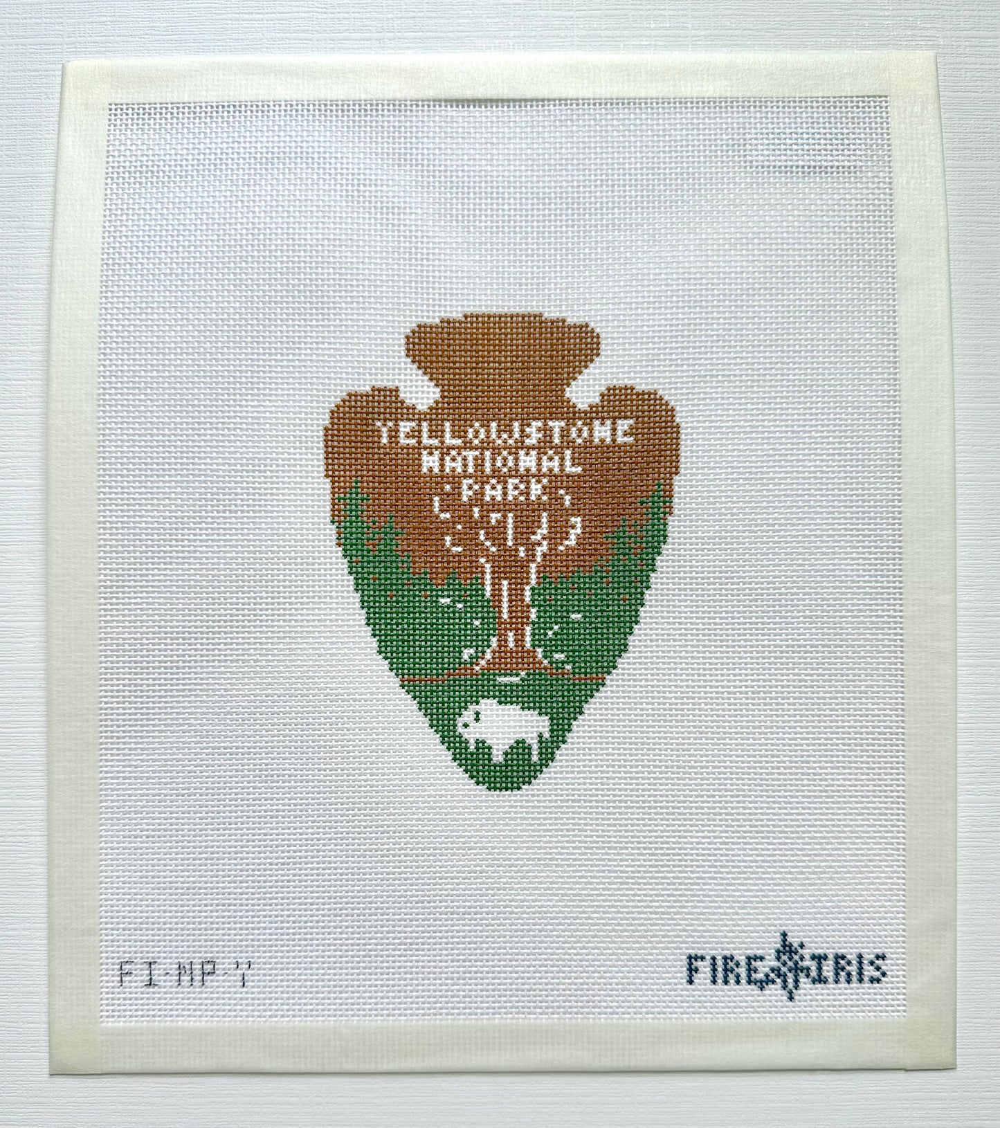 Yellowstone National Park Crest Needlepoint Canvas