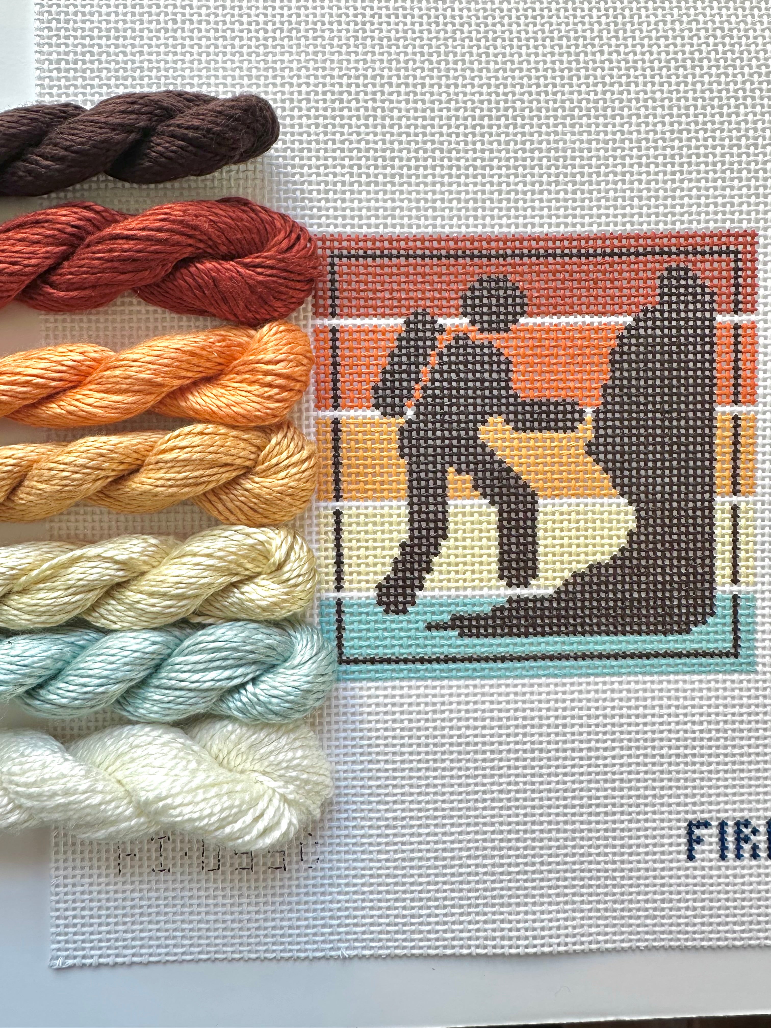 Multi Color Recreation Sign - Climber Needlepoint Canvas – Fire And ...