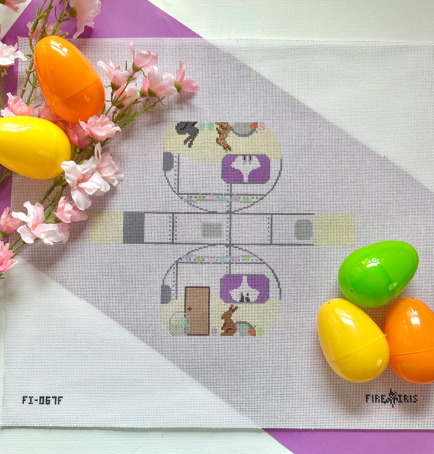3D Easter Airstream/Camper Needlepoint Canvas