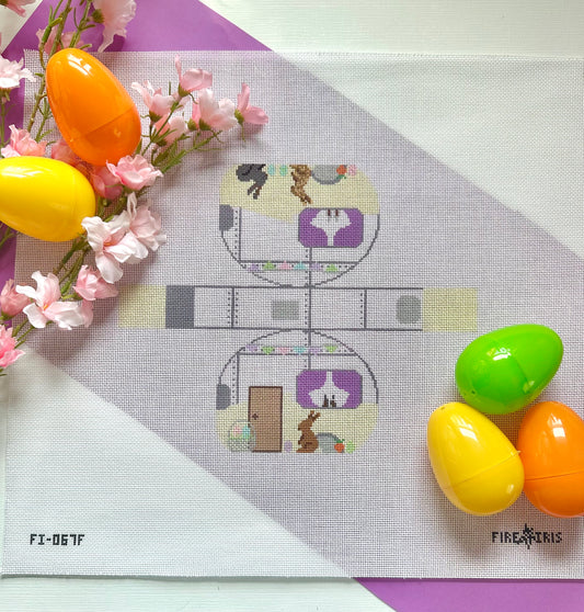 3D Easter Airstream/Camper Needlepoint Canvas