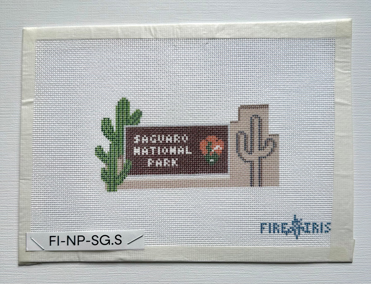 Saguaro National Park Sign Needlepoint Canvas