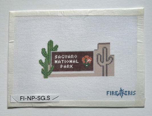 Saguaro National Park Sign Needlepoint Canvas
