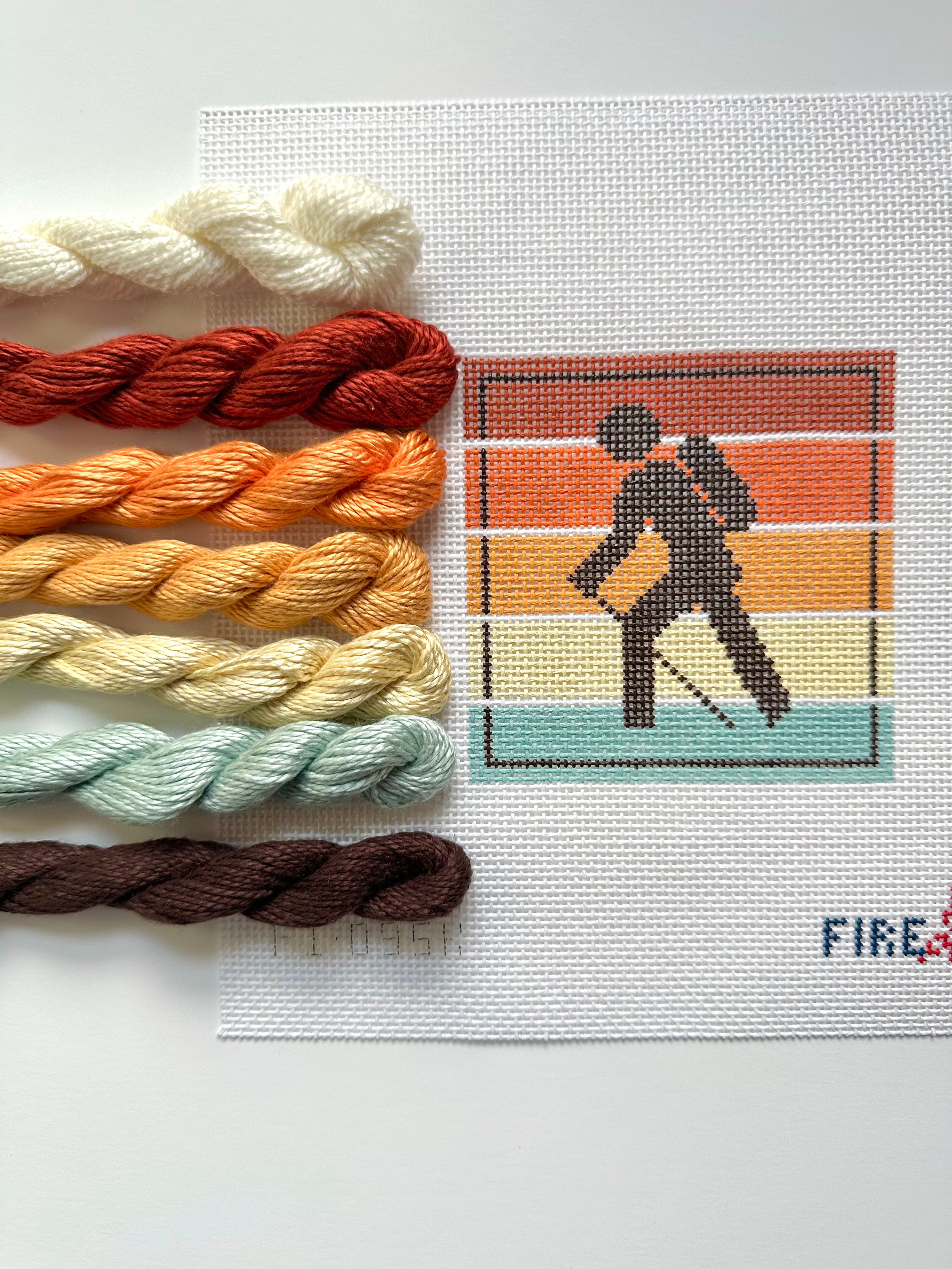 Multi Color Recreation Sign - Hiker Needlepoint Canvas – Fire And Iris ...