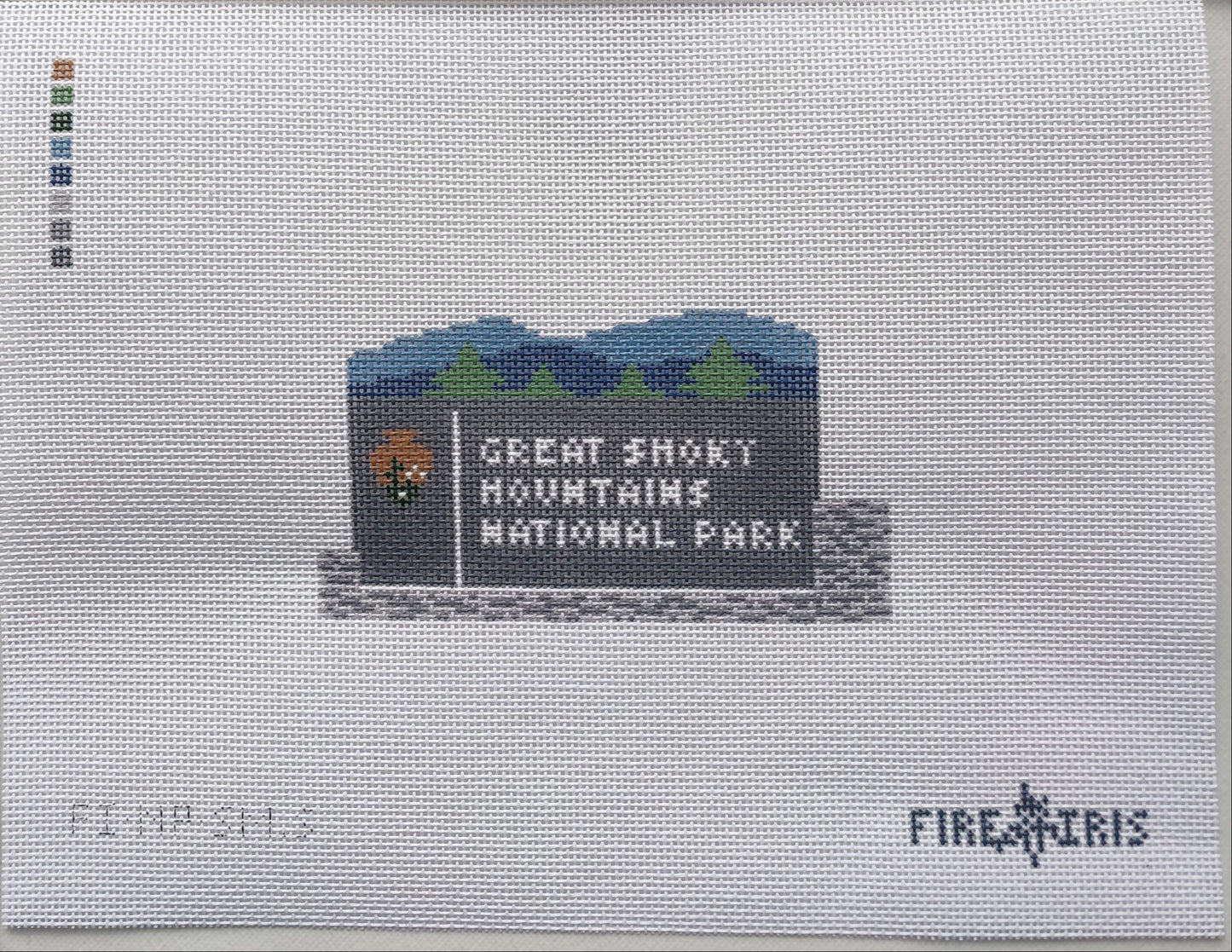 Great Smoky Mountains National Park Sign Needlepoint Canvas