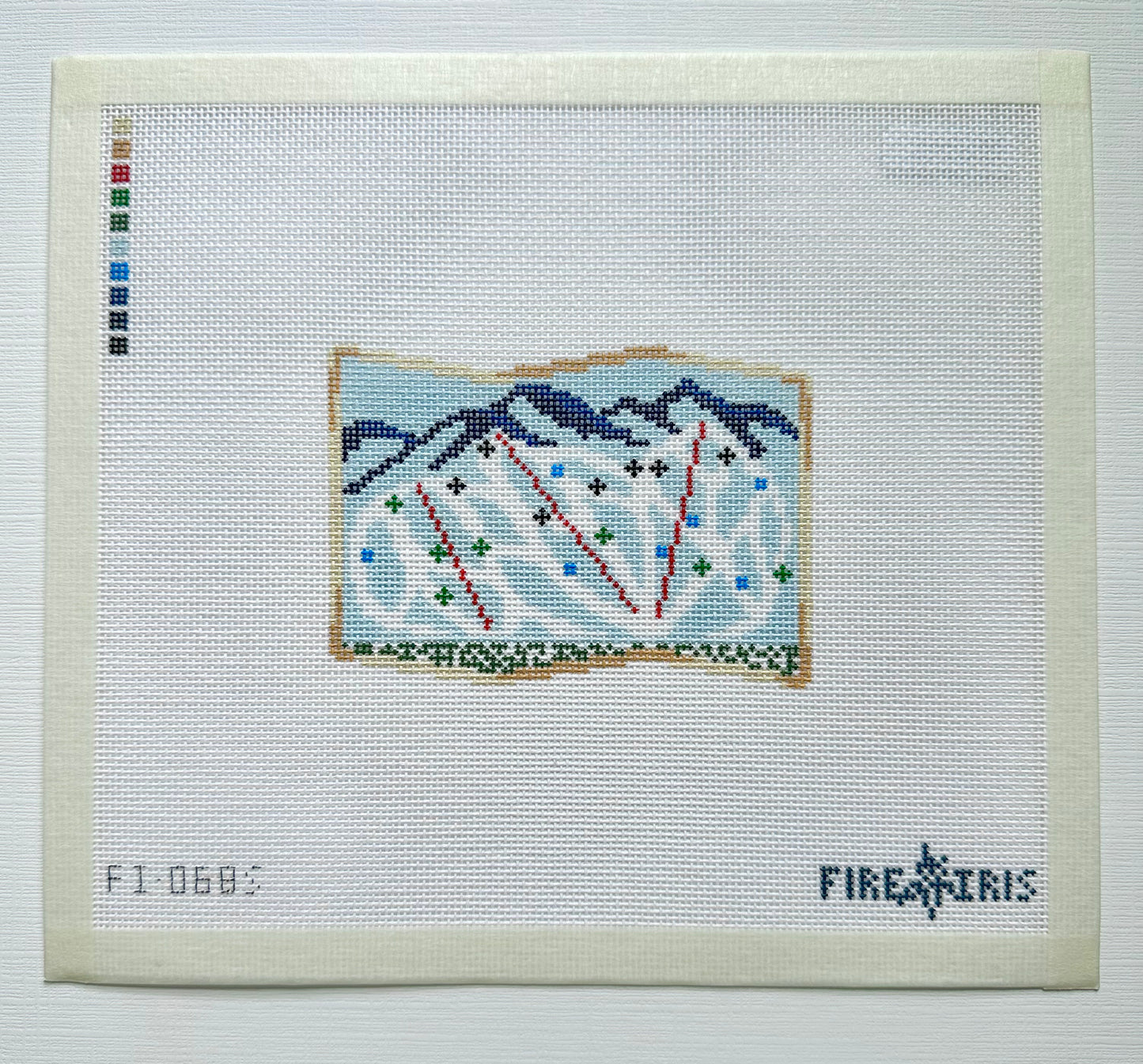 Ski Trail Map Needlepoint Canvas