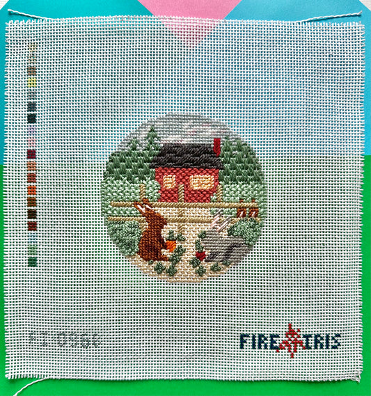 Garden Party (Bunnies) Needlepoint Canvas