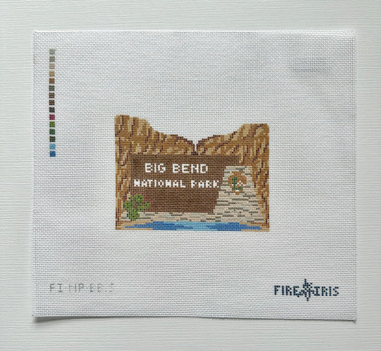 Big Bend National Park Sign Needlepoint Canvas
