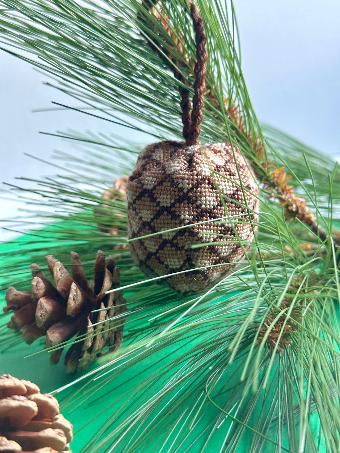 3D Pinecone Needlepoint Canvas {PRE ORDER}