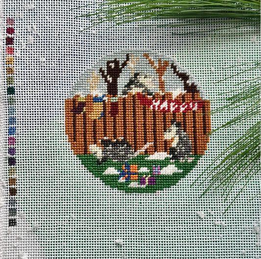 Secret Santa/Holiday Party (Possums) Needlepoint Canvas